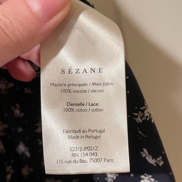 Sezane Floral Midi Skirt in Navy - Picture 4 of 5